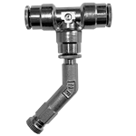This 45 degree misting nozzle assembly is cleanable, made of nickel plated brass has a viton check valve.  This nozzle allows you to orient the spray easily by rotating the nozzle